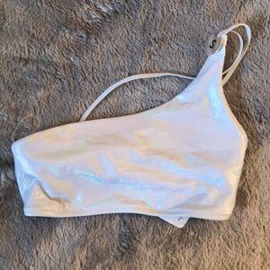 Holographic one shoulder bikini